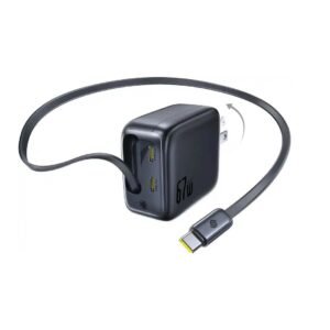 Baseus Enercore 67W USB-C Charger Black – Single Retractable Cable & Fold-able Plug